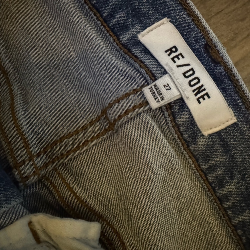 Re/Done 90’s High Rise Ankle Crop Light Blue Ankle Jeans - Picture 11 of 12